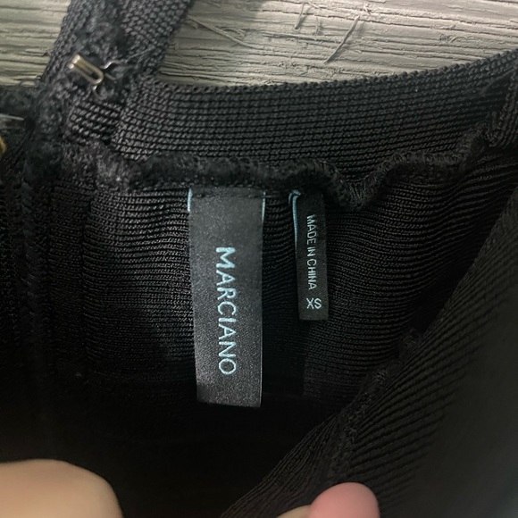 Sexy Marciano Black Paradise Bandage Bodycon Cocktail Dress Sz XS Extra Small - Picture 7 of 7